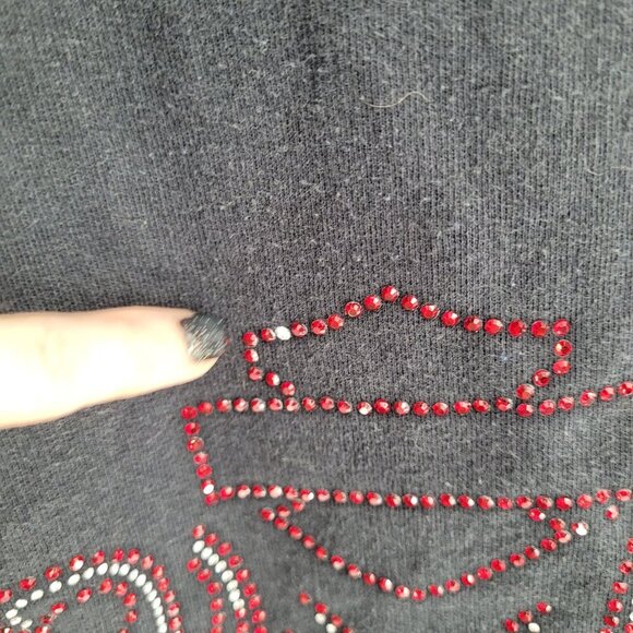 Harley davidson womens large faded black embellished back full zip hoodie - Picture 9 of 14